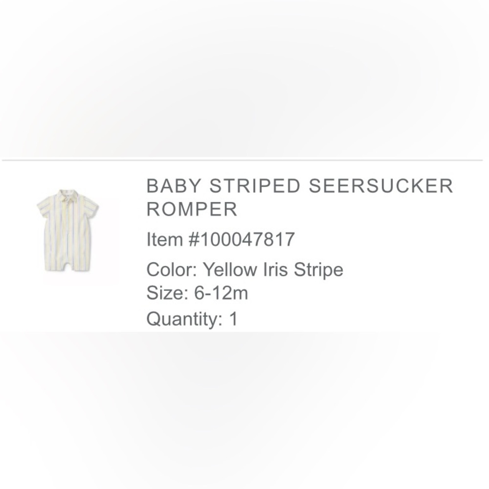 Janie & Jack - Baby Romper 6-12m